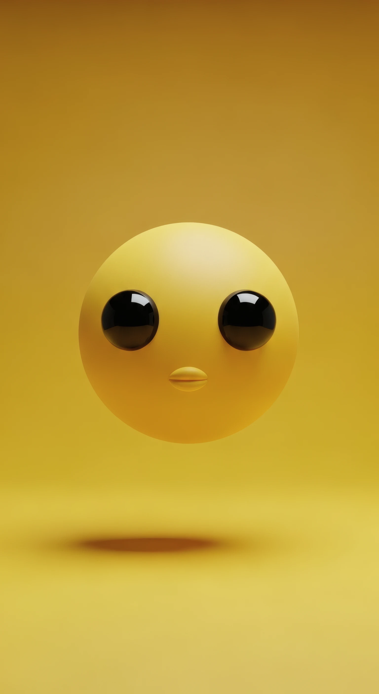 Monochromatic Yellow Emoji with Glossy Eyes