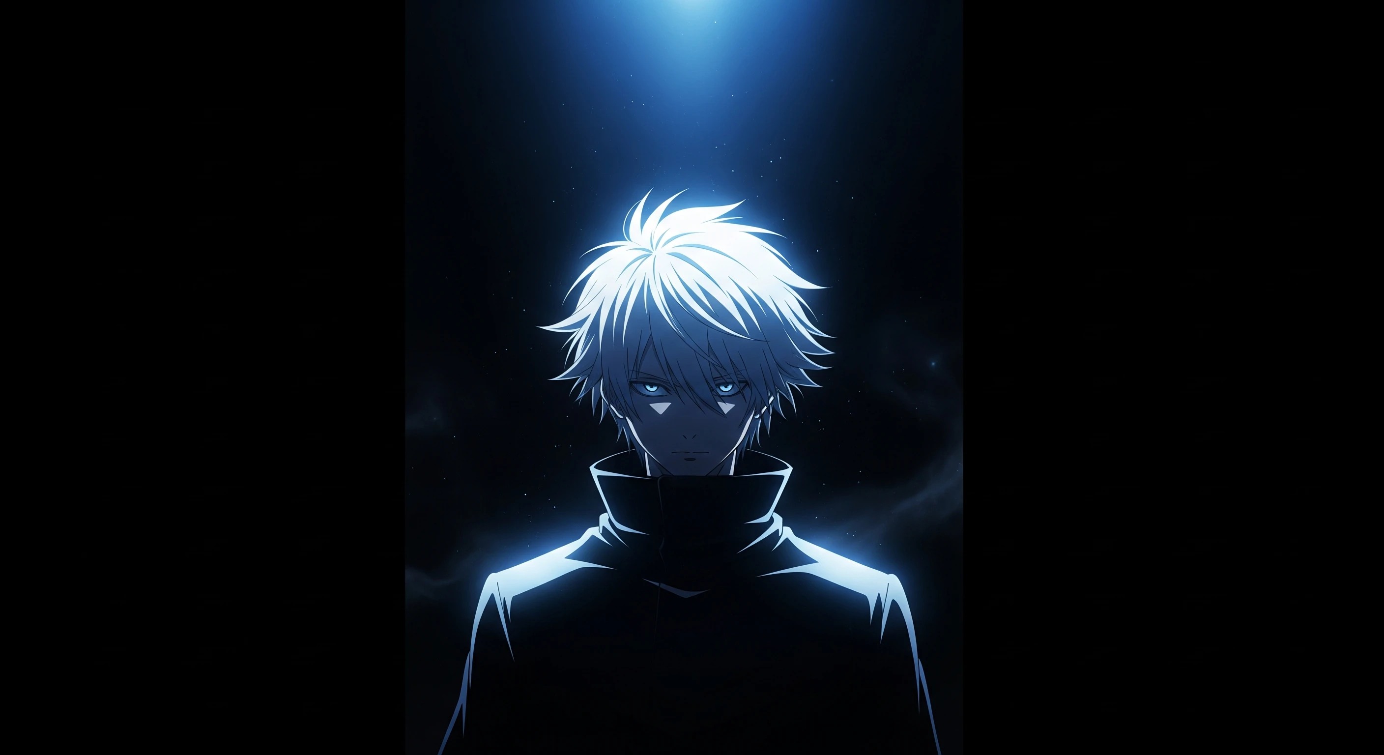 Mystic Anime Hero with Luminous Blue Aura