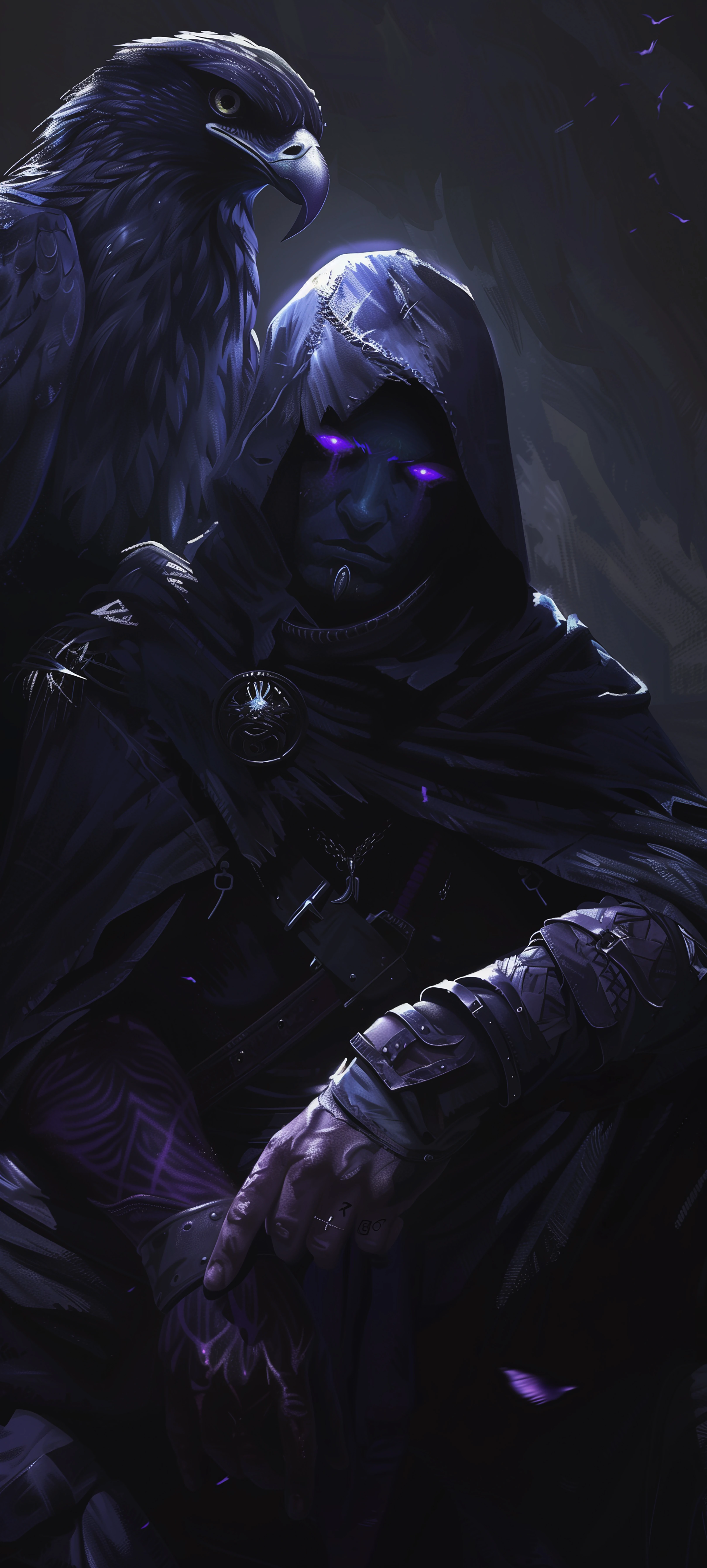 Mystic Mage with Eagle Companion and Purple Gaze