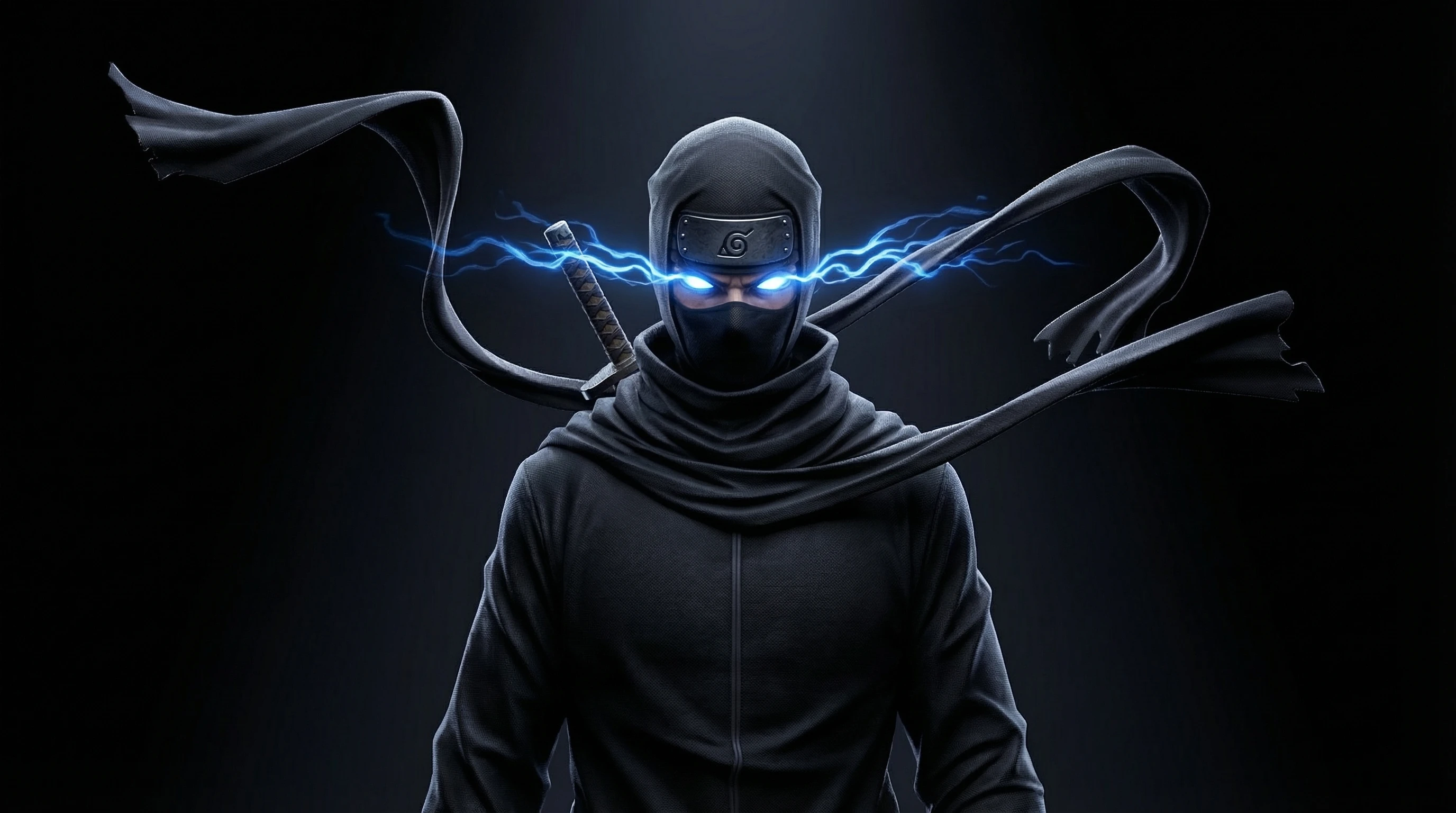 Mystic Ninja Warrior with Electric Blue Eyes