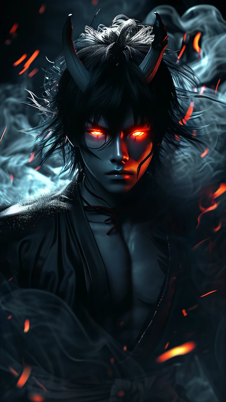 Mystic Oni Warrior with Fiery Gaze