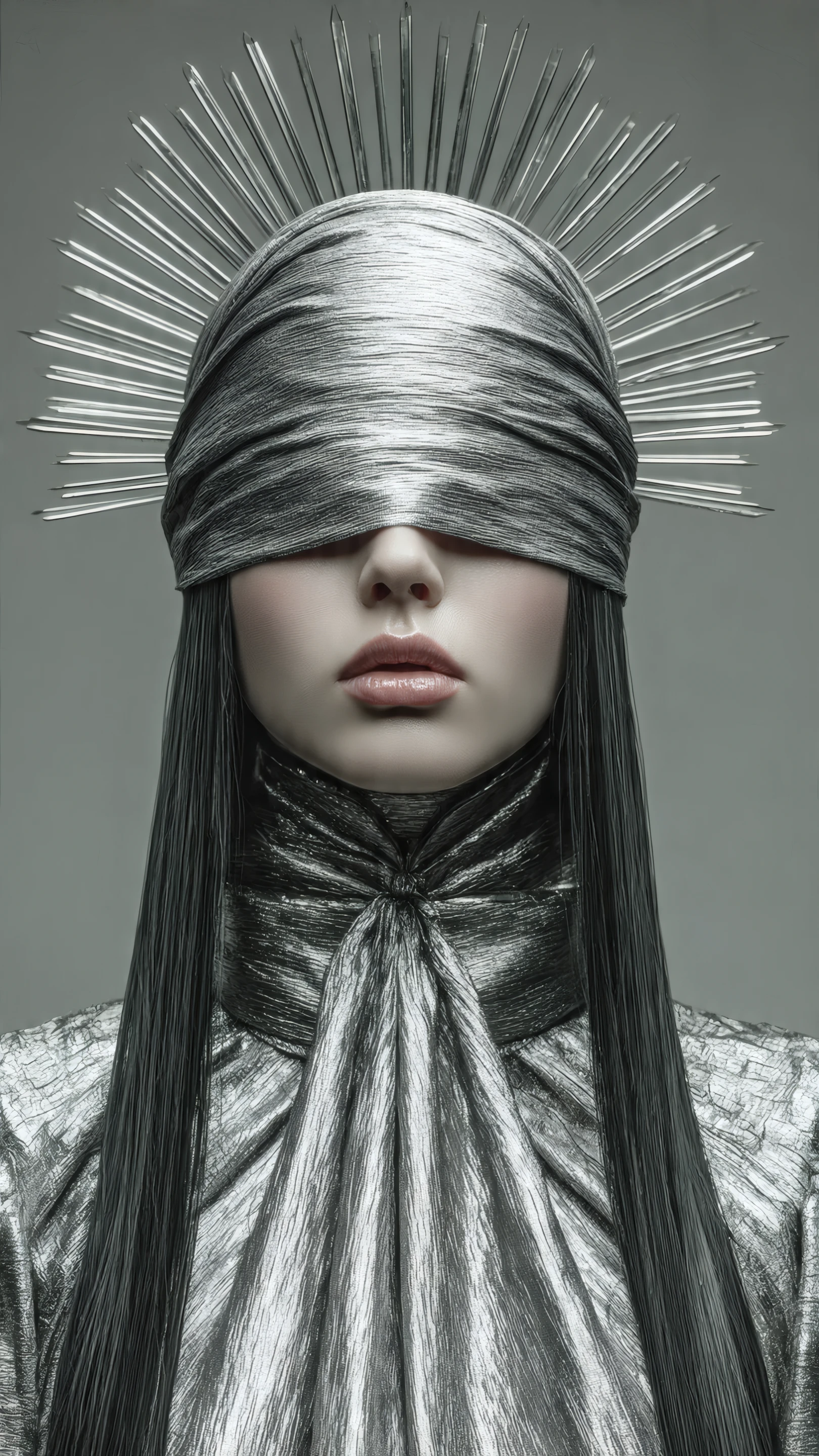 Mystic Woman with Silver Spiked Headdress