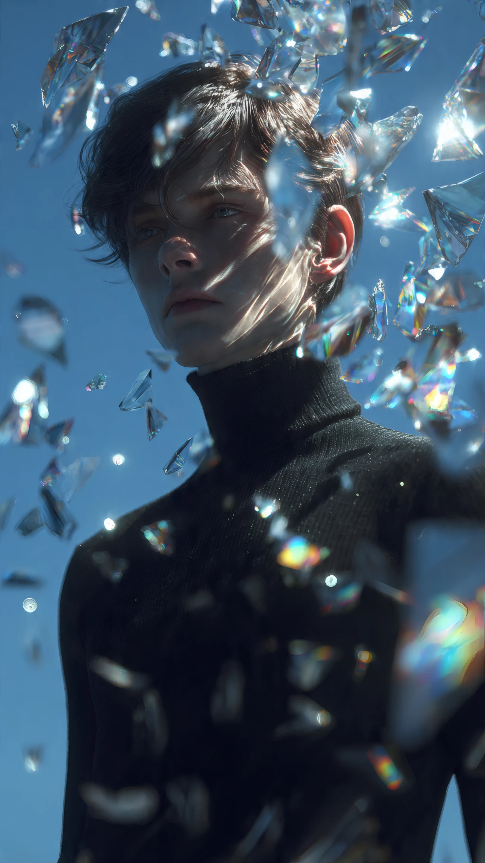 Pensive Man in Shattered Glass Prismscape