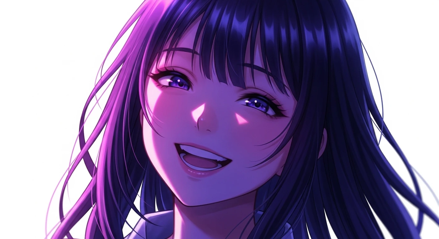 Radiant Anime Girl with Amethyst Eyes Wallpaper