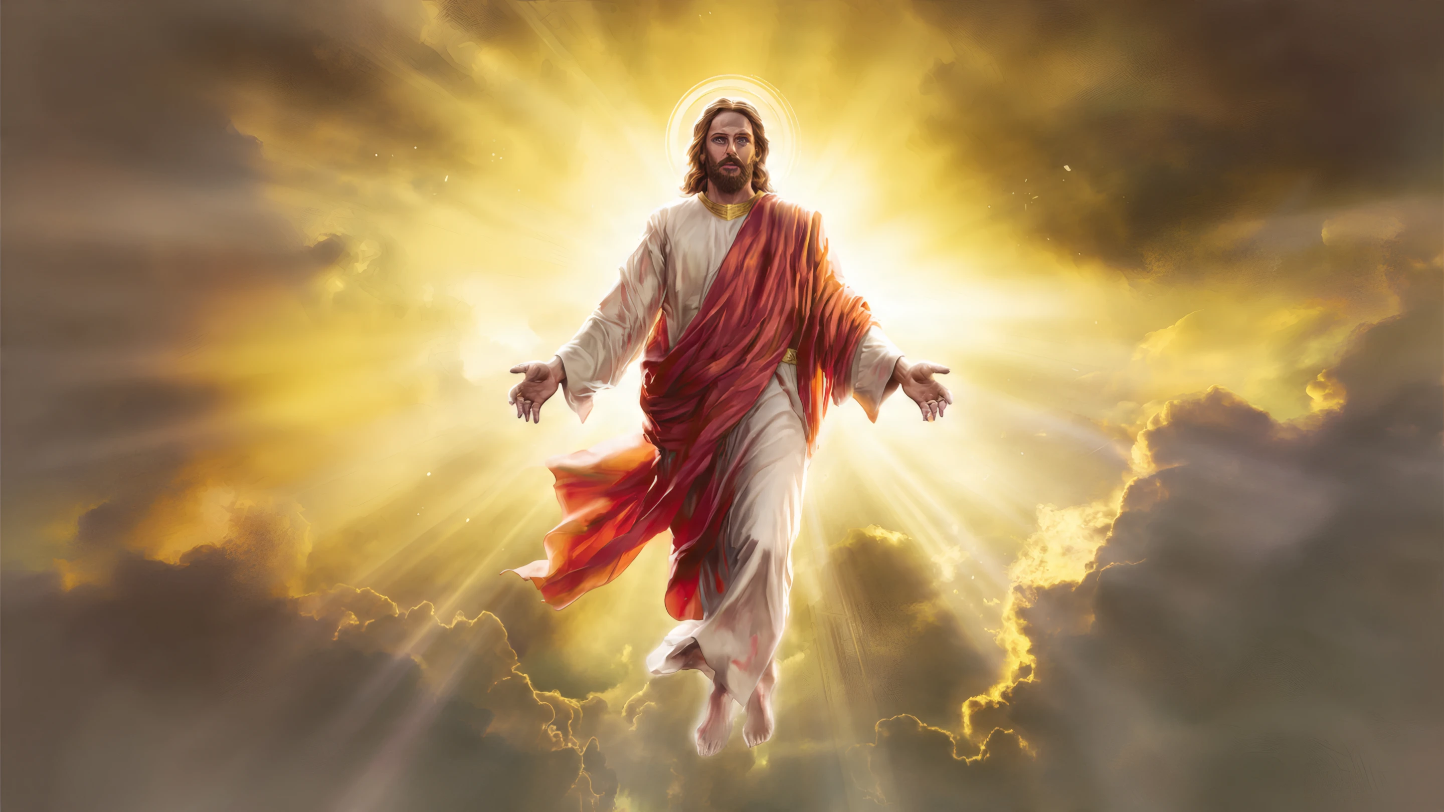 Radiant Depiction of Jesus Christ in the Heavens