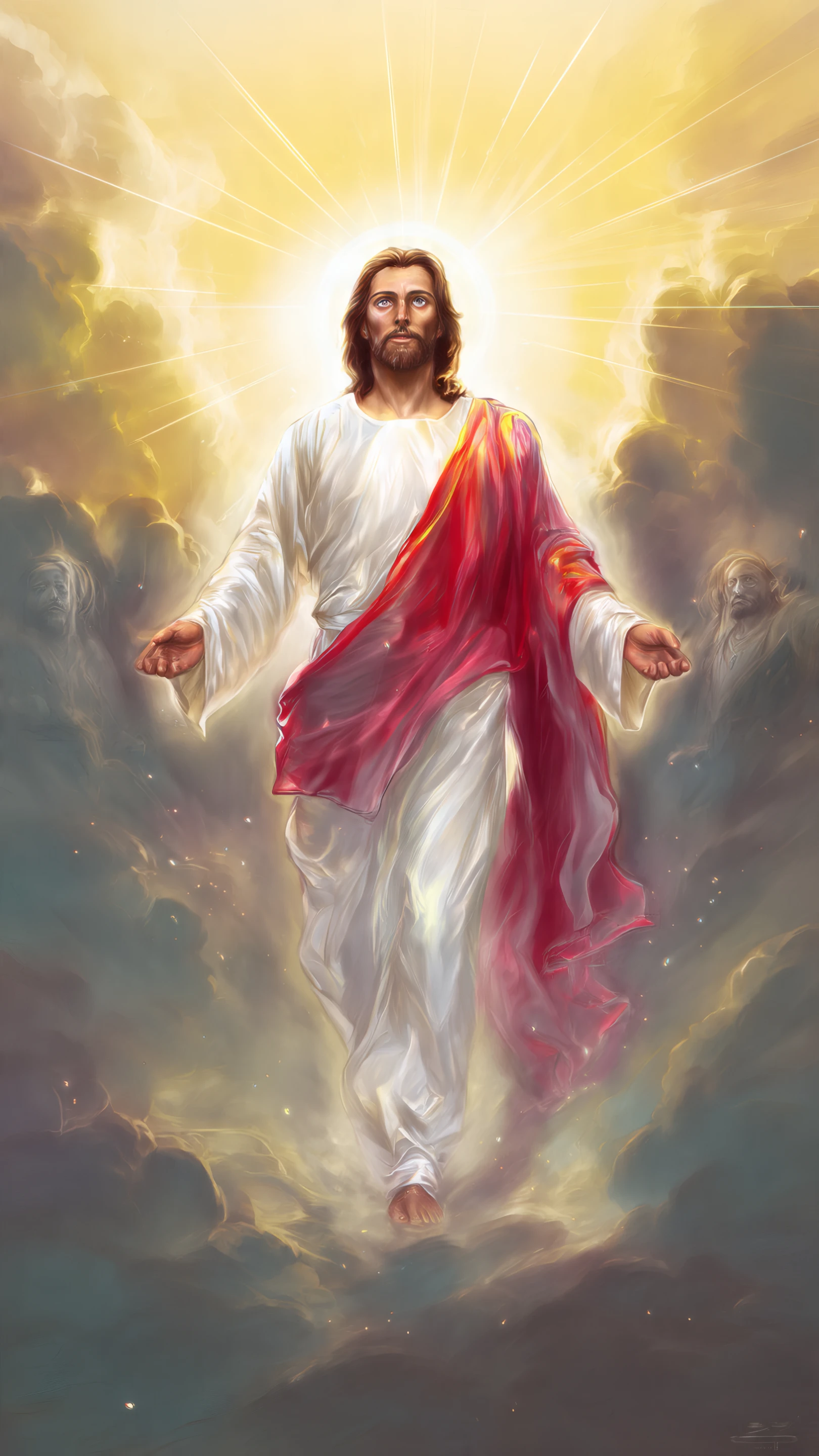 Radiant Jesus Christ Figure in Heavenly Light