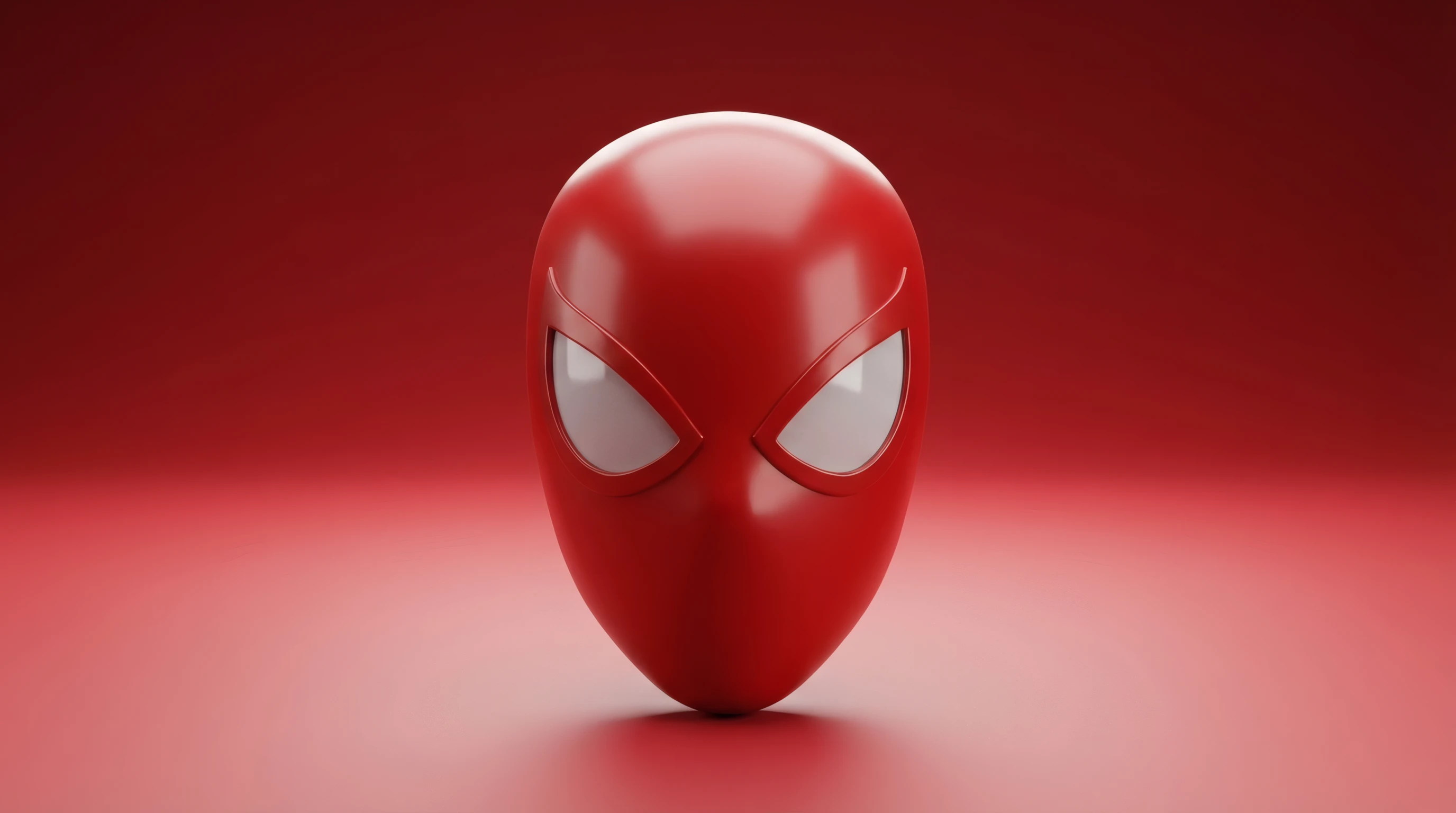 Scarlet Superhero Mask with White Eyes