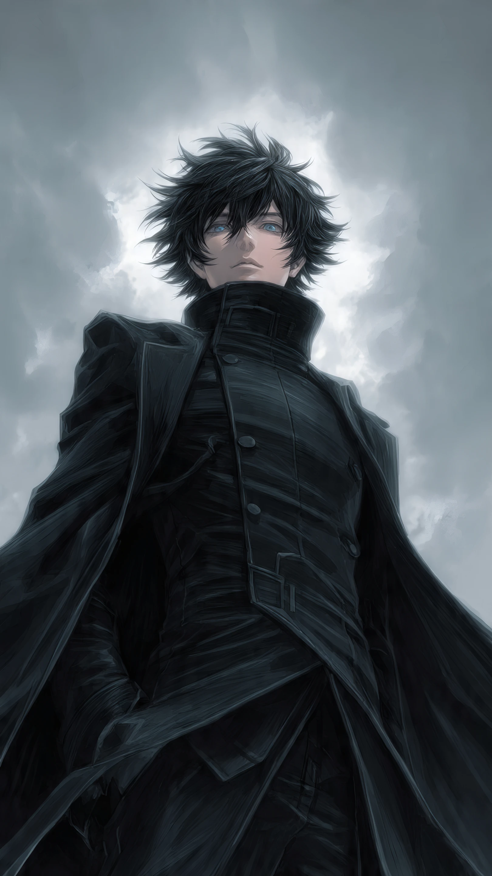 Scarlet Swagger Brooding Anime Hero in Stormy Weather