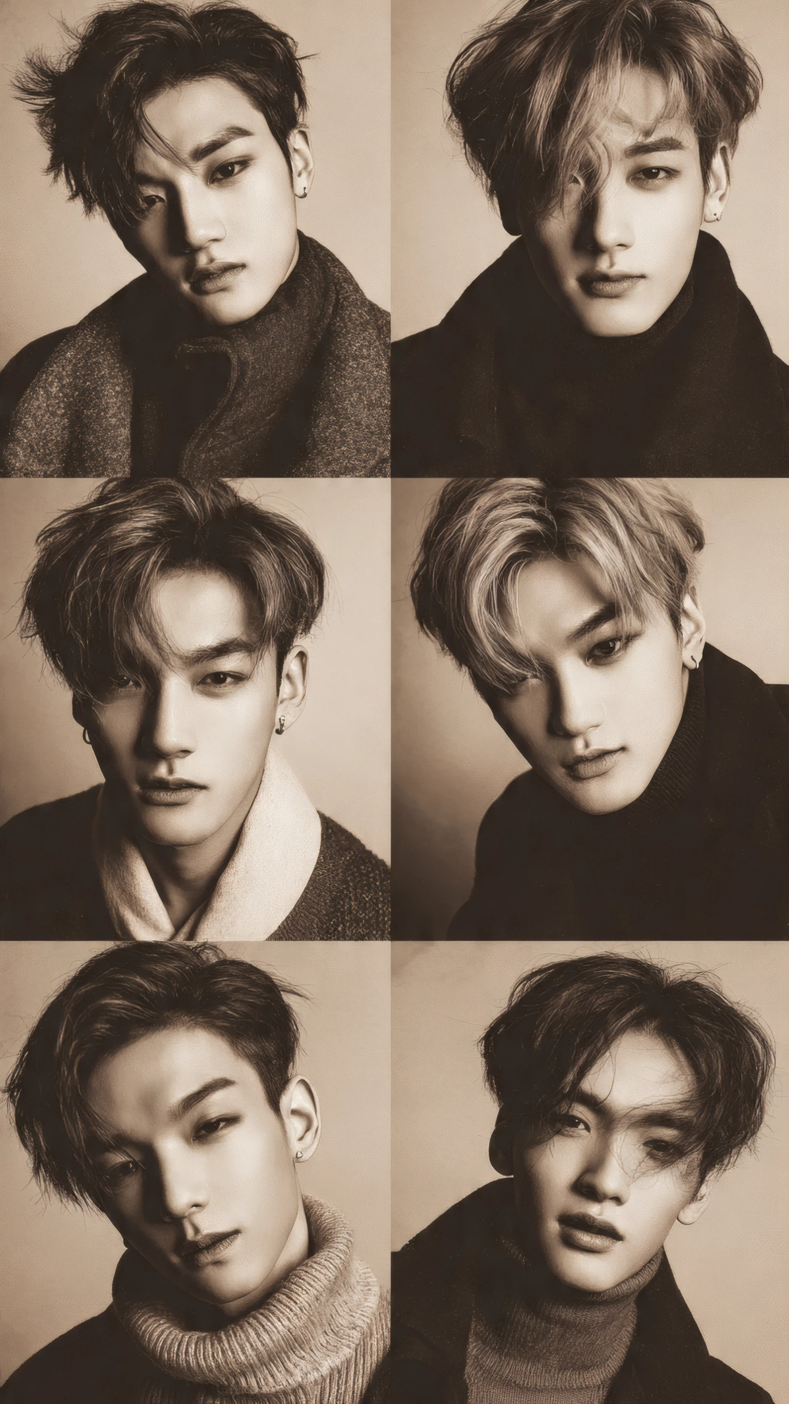 Sepia-toned Portrait Collage of a Young Man