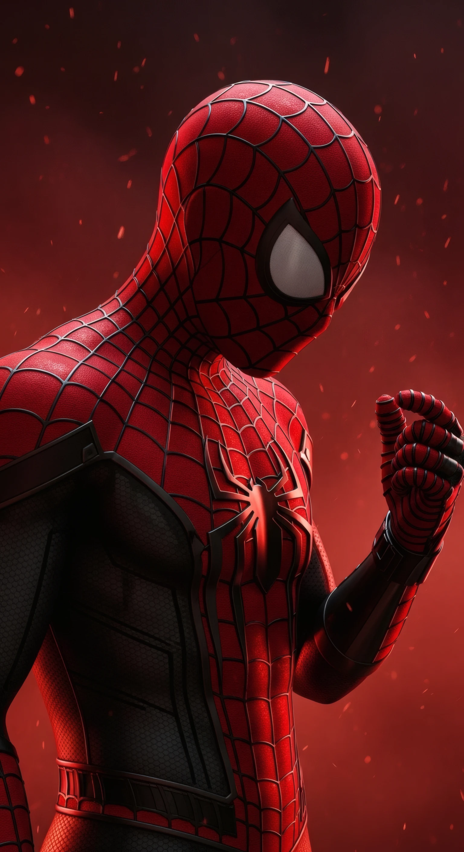 Spider-man's Advanced Suit in Crimson Haze