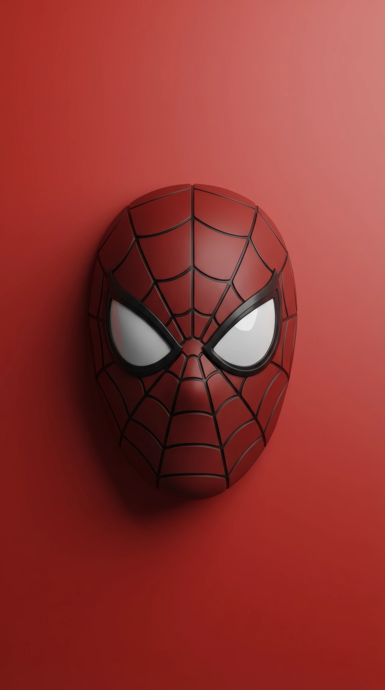 Spiderman Mask Close-up Crimson Webbing on Red