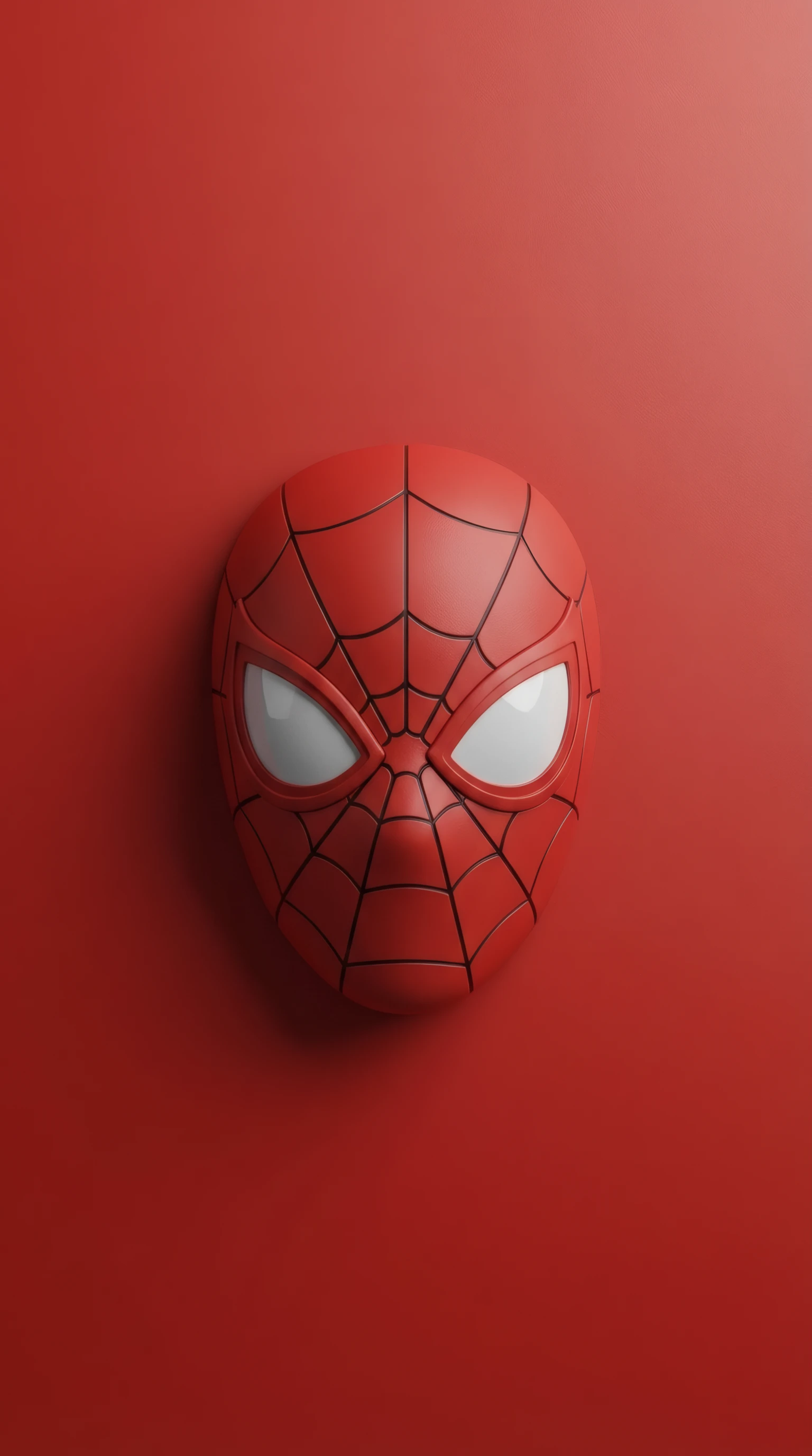 Spiderman Mask Minimalism in Crimson Red