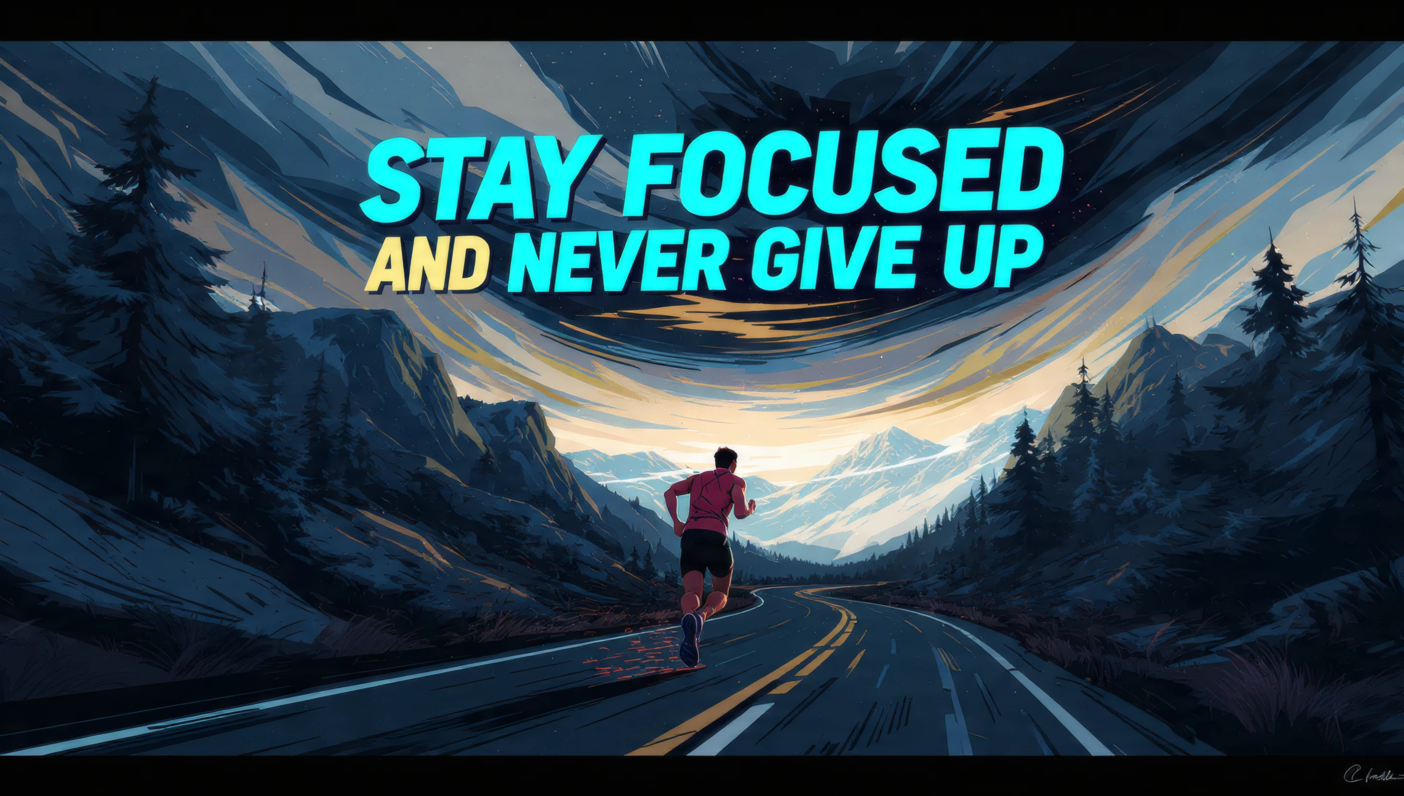 Stay Focused and Never Give up on Mountain Road