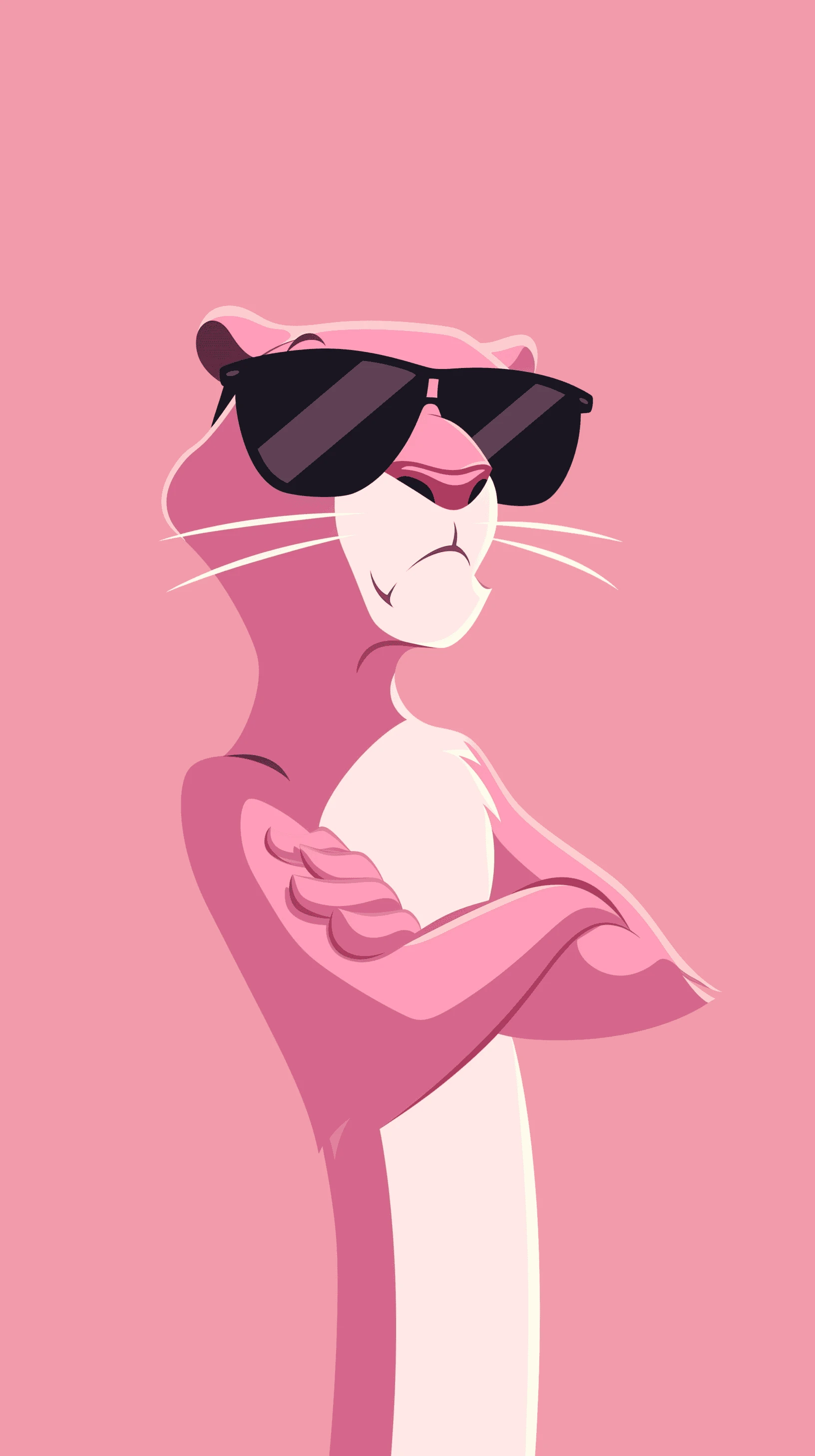 Stylish Pink Panther Cartoon on Pink Background