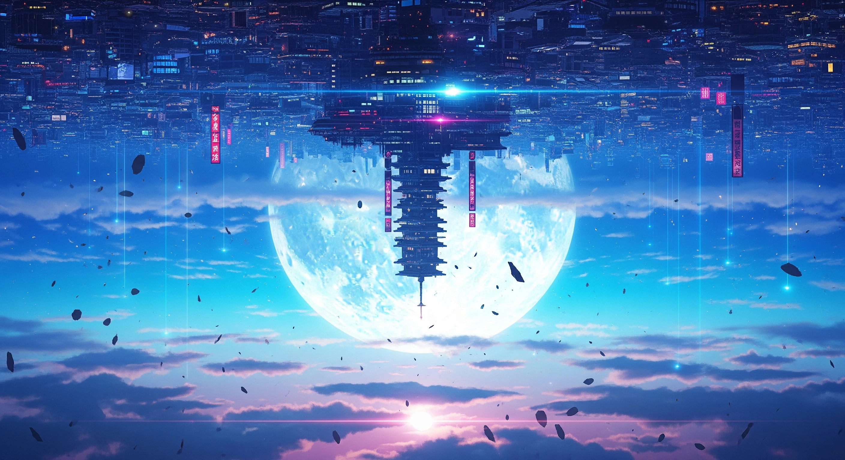 Surreal Pagoda Cityscape Above the Clouds