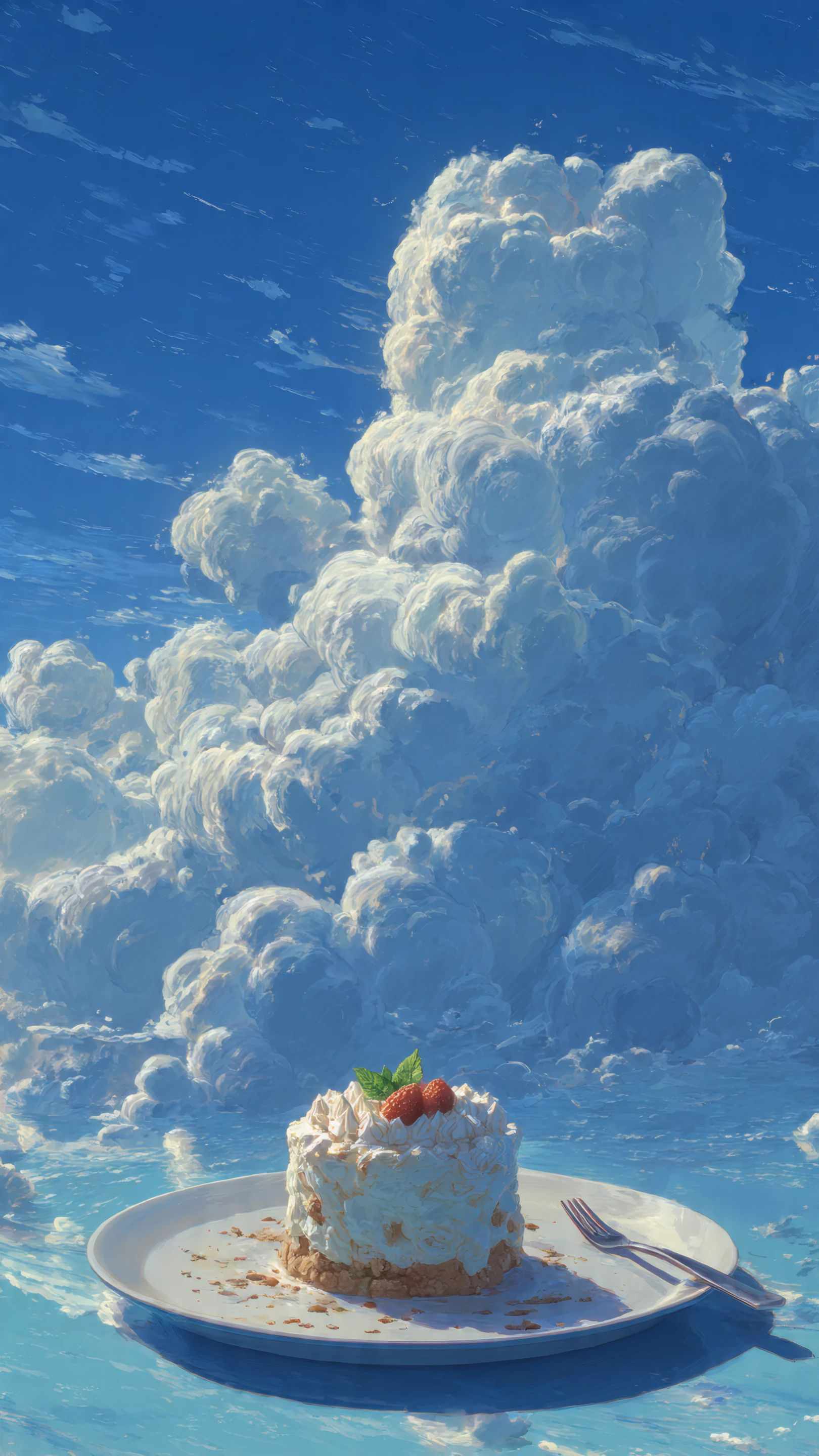 Sweetness Beneath the Sky Dreamy Cake Cloudscape Dessert Sti