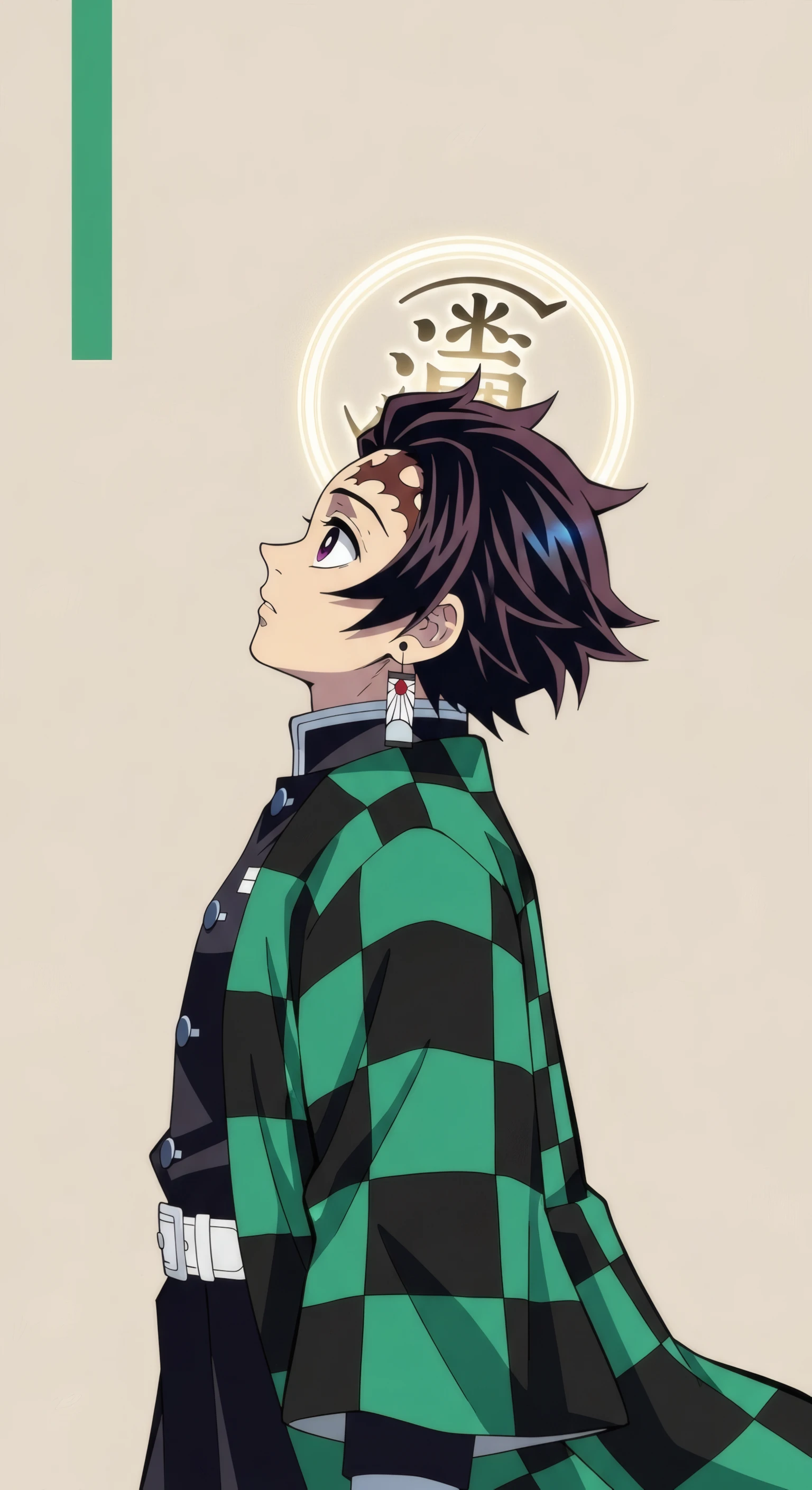 Tanjiro Kamado Gazing Upward with Halo