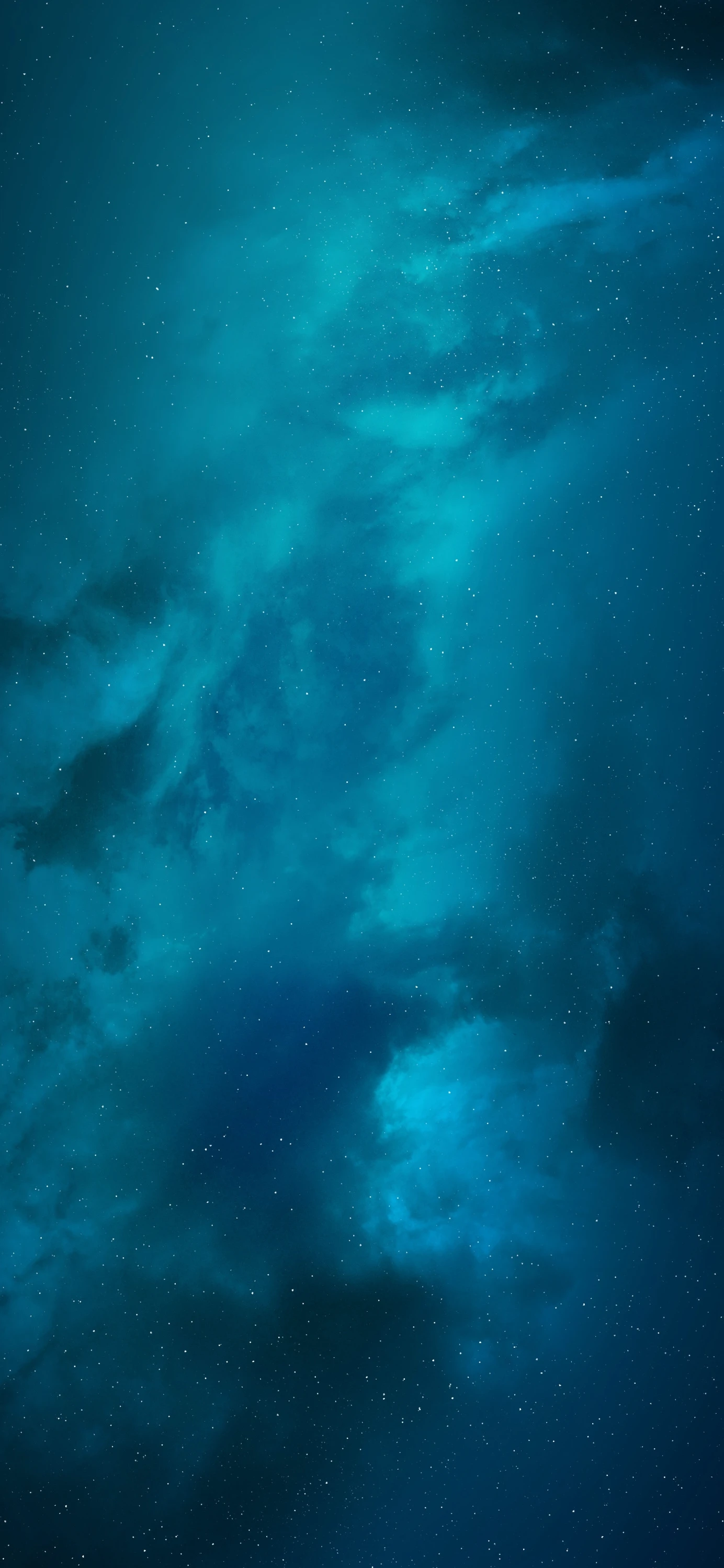 Teal Nebula with Stars Abstract Space Scene