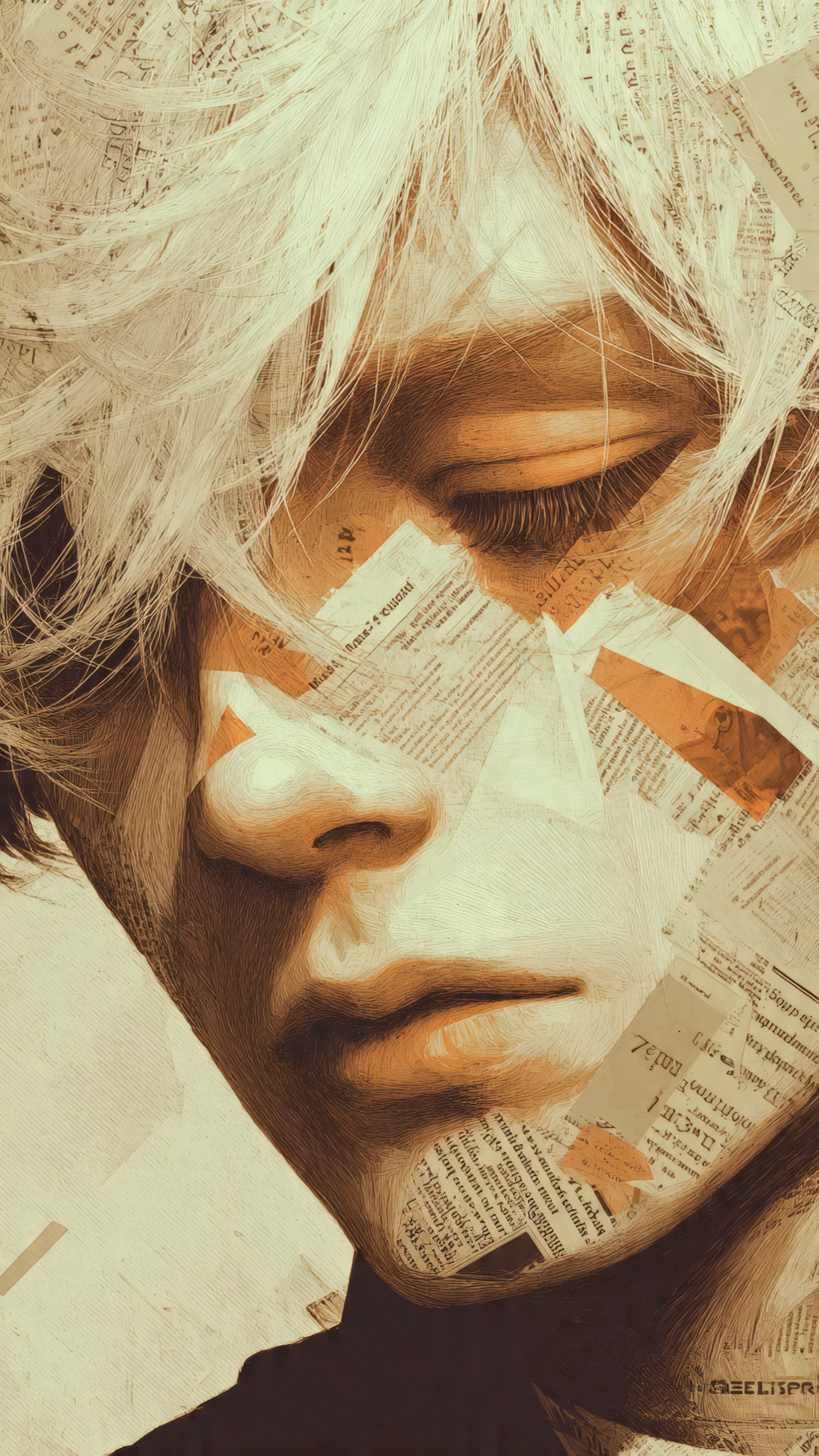 Textured Portrait with Paper Collage Effect