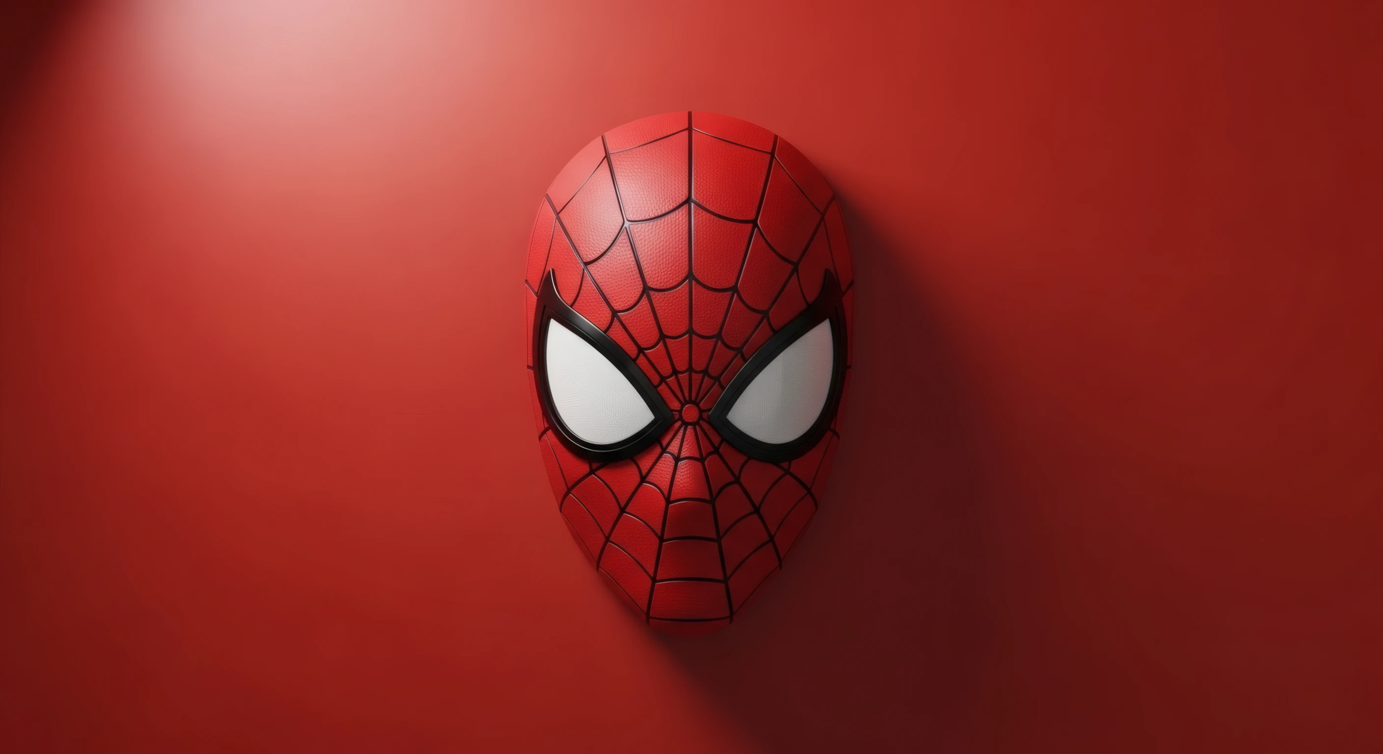Textured Spider-man Mask on Scarlet Backdrop