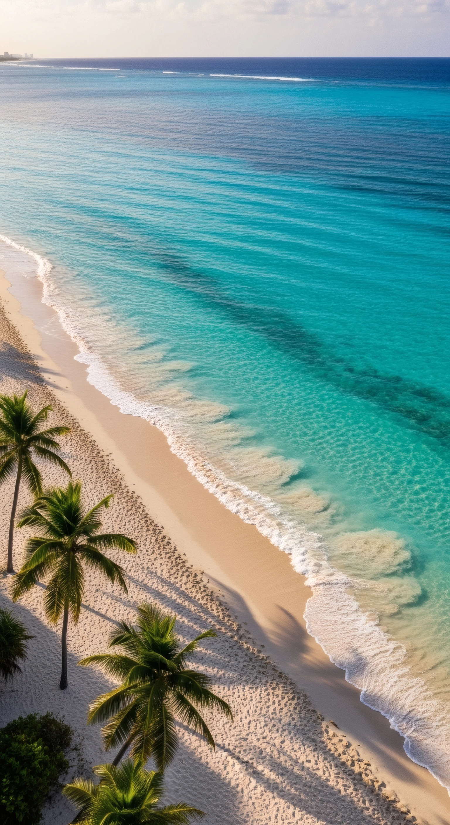 Turquoise Ocean Meets Sandy Beach Paradise