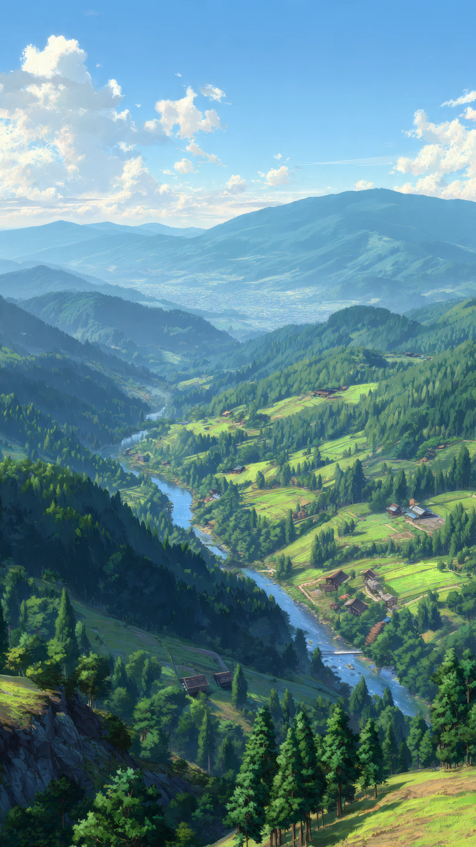 Verdant Valley Vista with Winding River