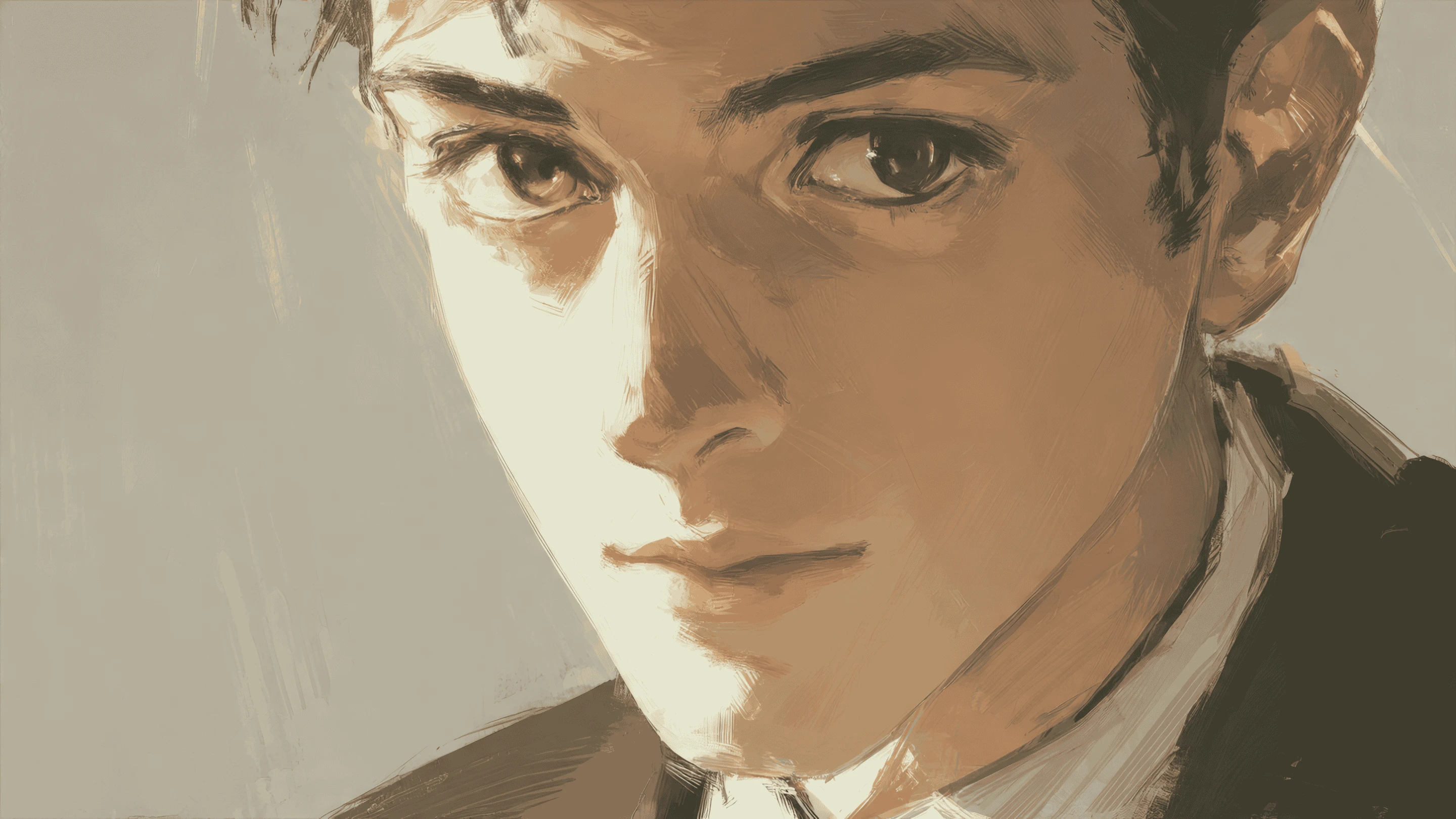 Warm-toned Portrait of a Young Man in Suit