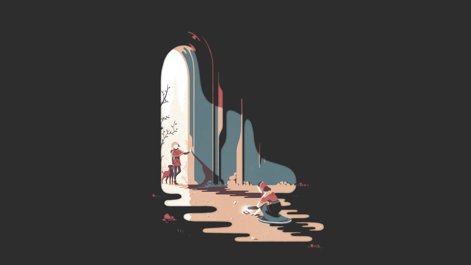 Warm Tones in a Stylized Landscape Scene